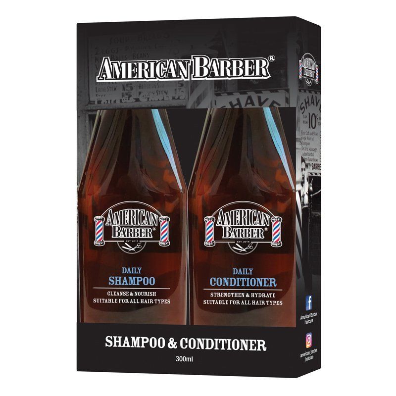 American Barber Daily Shampoo & Daily Conditioner 300ml Duo Pack