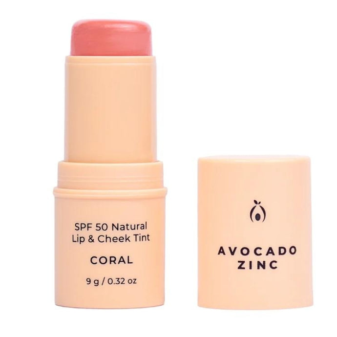 Avocado Zinc SPF 50 Natural Lip & Cheek Tint - Coral