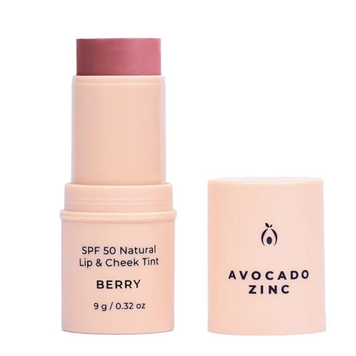 Avocado Zinc SPF 50 Natural Lip & Cheek Tint - Berry