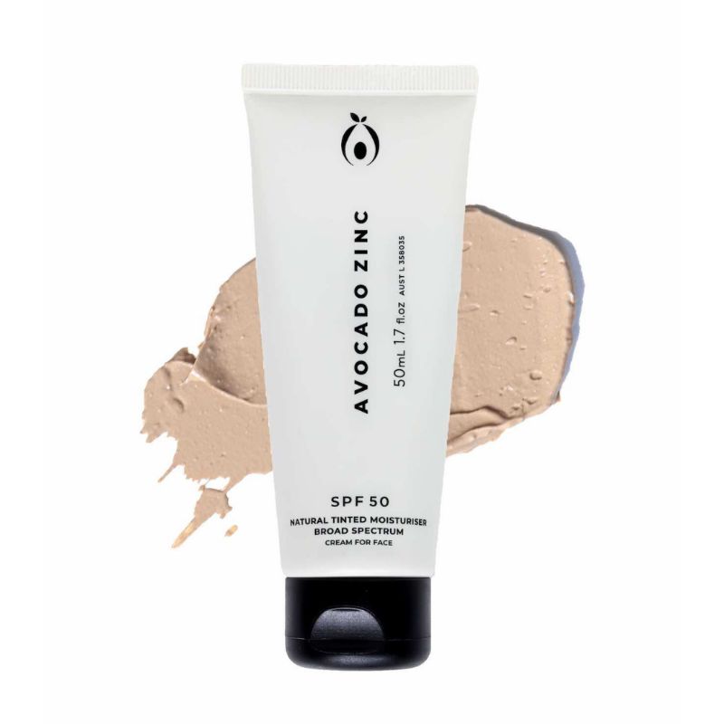 Avocado Zinc SPF 50 Natural Tinted Moisturiser Light-Medium