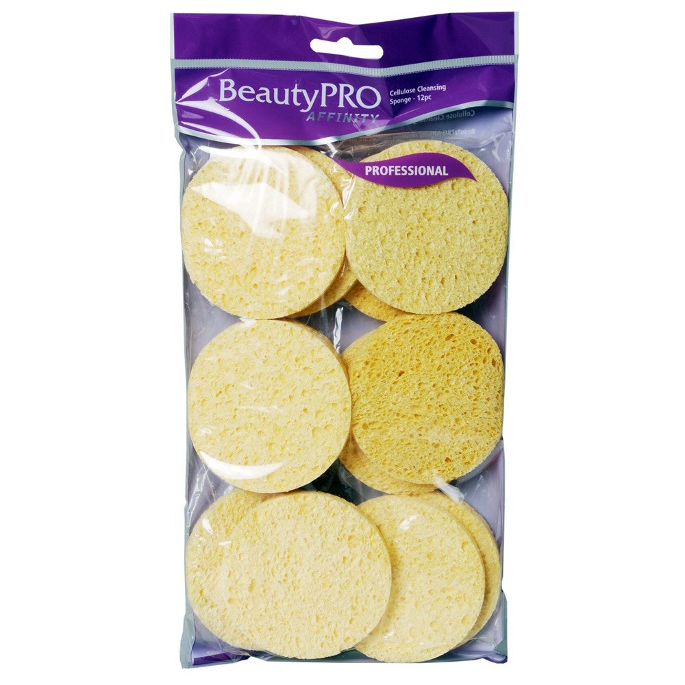 BeautyPro Affinity Cellulose Cleansing Sponges Round 12 Pack