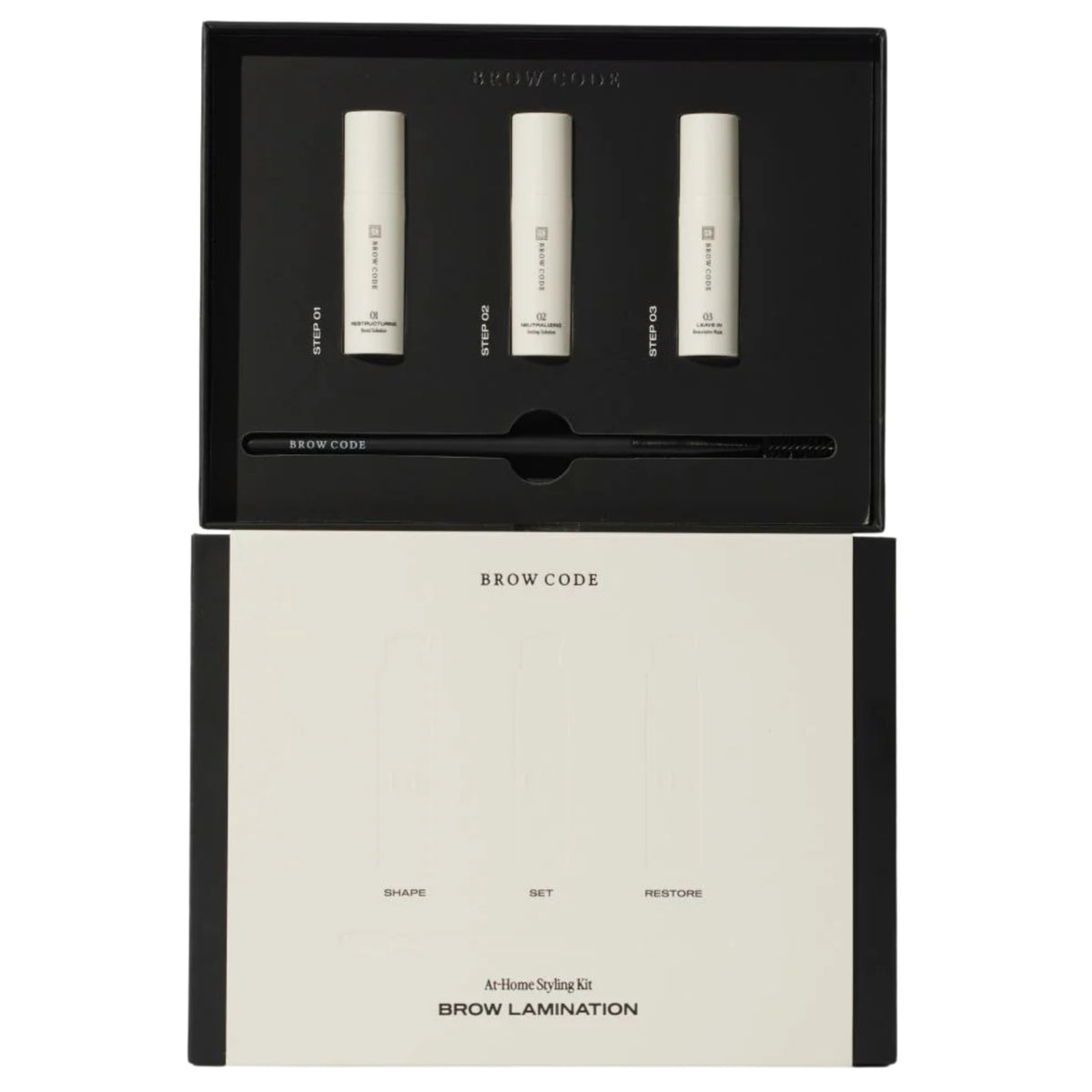 Brow Code Swabs Brow Code Brow Lamination Retail Kit – 3 x 5ml Tubes, Step 1, 2, 3 plu ...