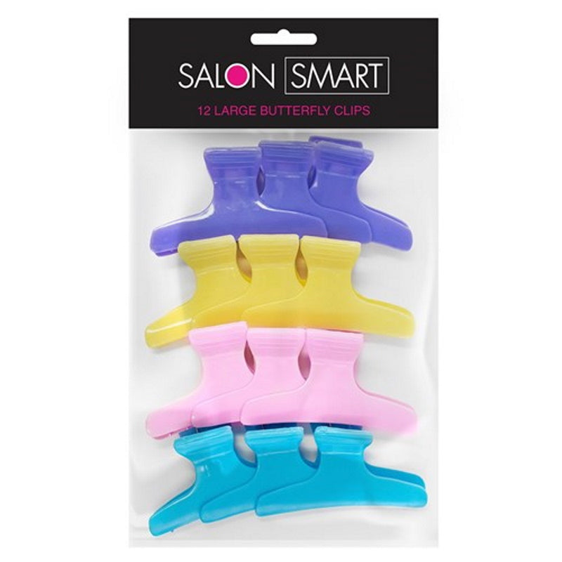 Butterfly Clips Pastel Large 12 Piece