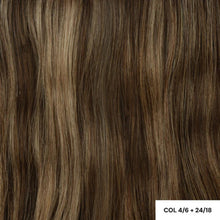 Load image into Gallery viewer, Celebrity Wigs Angel Seamless Single 5 Clip 4&quot;/10cm 14g Extensions #4/6+24/18 Duo Dark Brown &amp; Dark Blonde