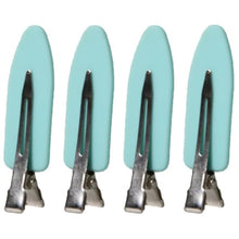 Load image into Gallery viewer, Creaseless Hair Clips Green 4 Pack With Rubberized Backs