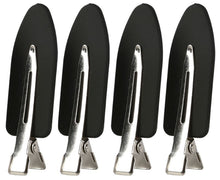 Load image into Gallery viewer, Creaseless Hair Clips Black 4 Pack With Rubberized Backs