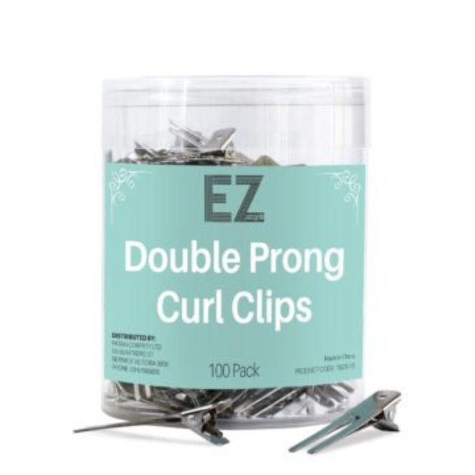 EZ Double Prong Curl Clips 100 Pack
