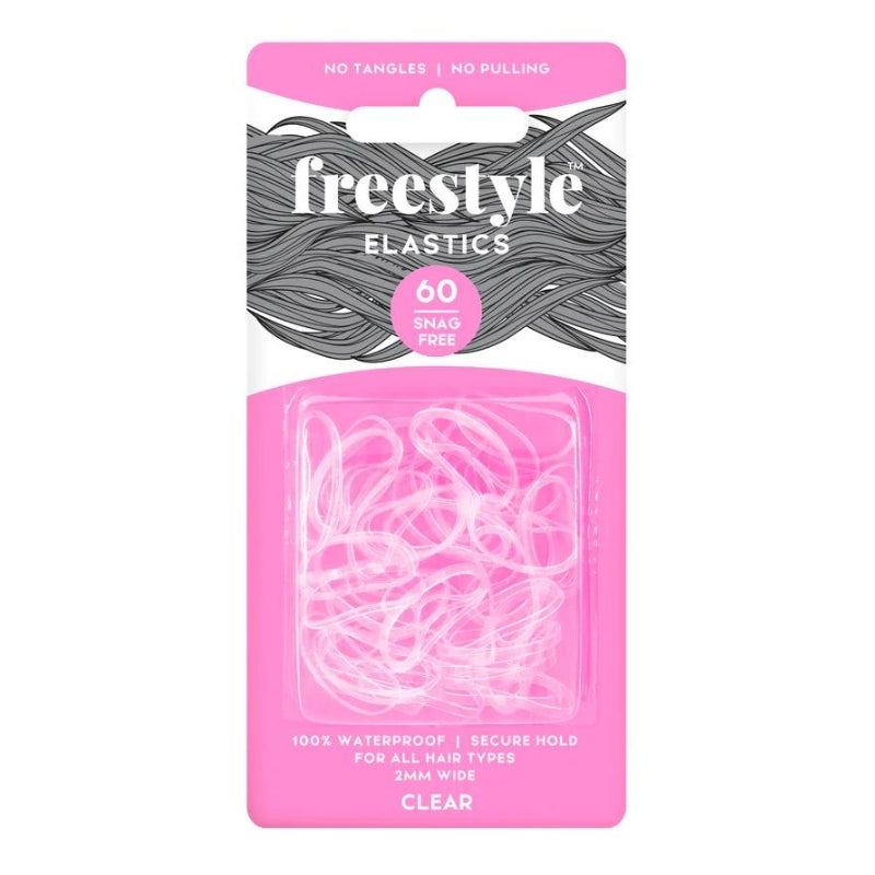 Freestyle Snag Free Hair Elastics 2mm Clear 60 pack