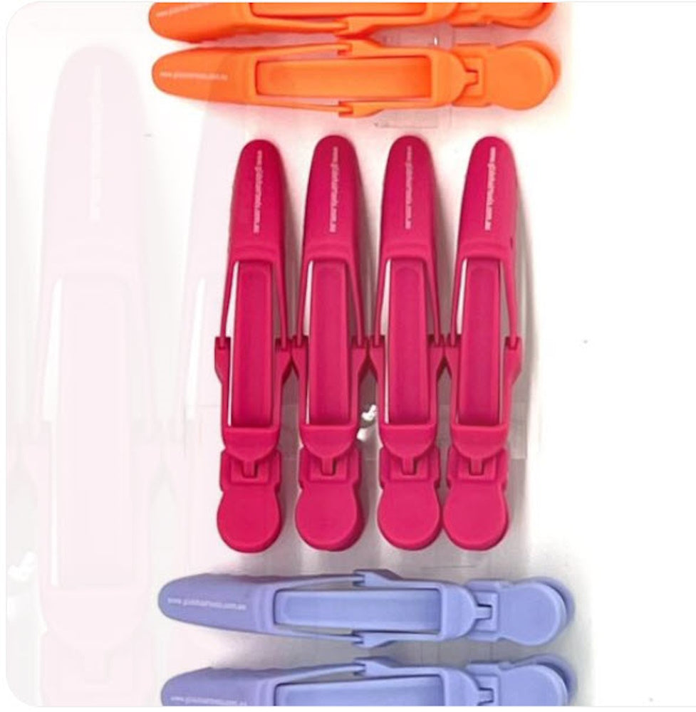 Glide Rubberised Gorilla Clips 12 Pack - Multi Colours