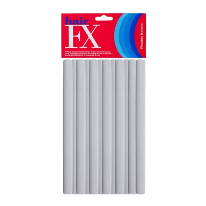 Hair FX Flexible Rollers Long Grey 12 Pack