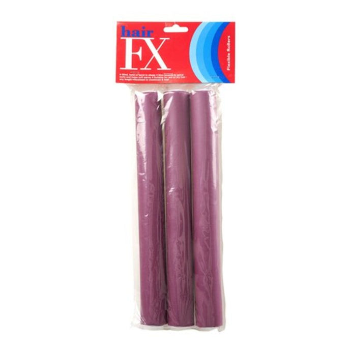 Hair FX Extra Large Flexible Rollers Maroon 3 Pack