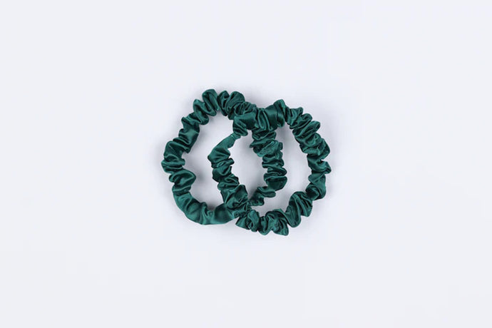 Mini Scrunchies Hunter Green Twin Pack