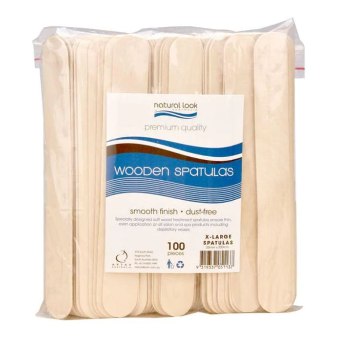 Natural Look Extra Large Wooden Spatulas 100pk