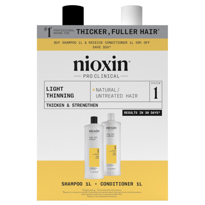 Nioxin Scalp + Hair Thickening System 1 Duo Pack 1 Litre