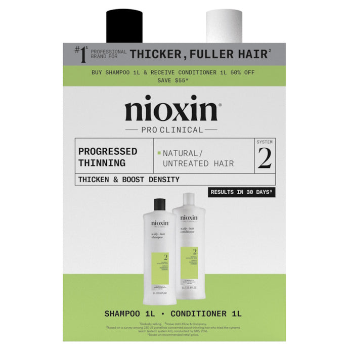 Nioxin Scalp + Hair Thickening System 2 Duo Pack 1 Litre