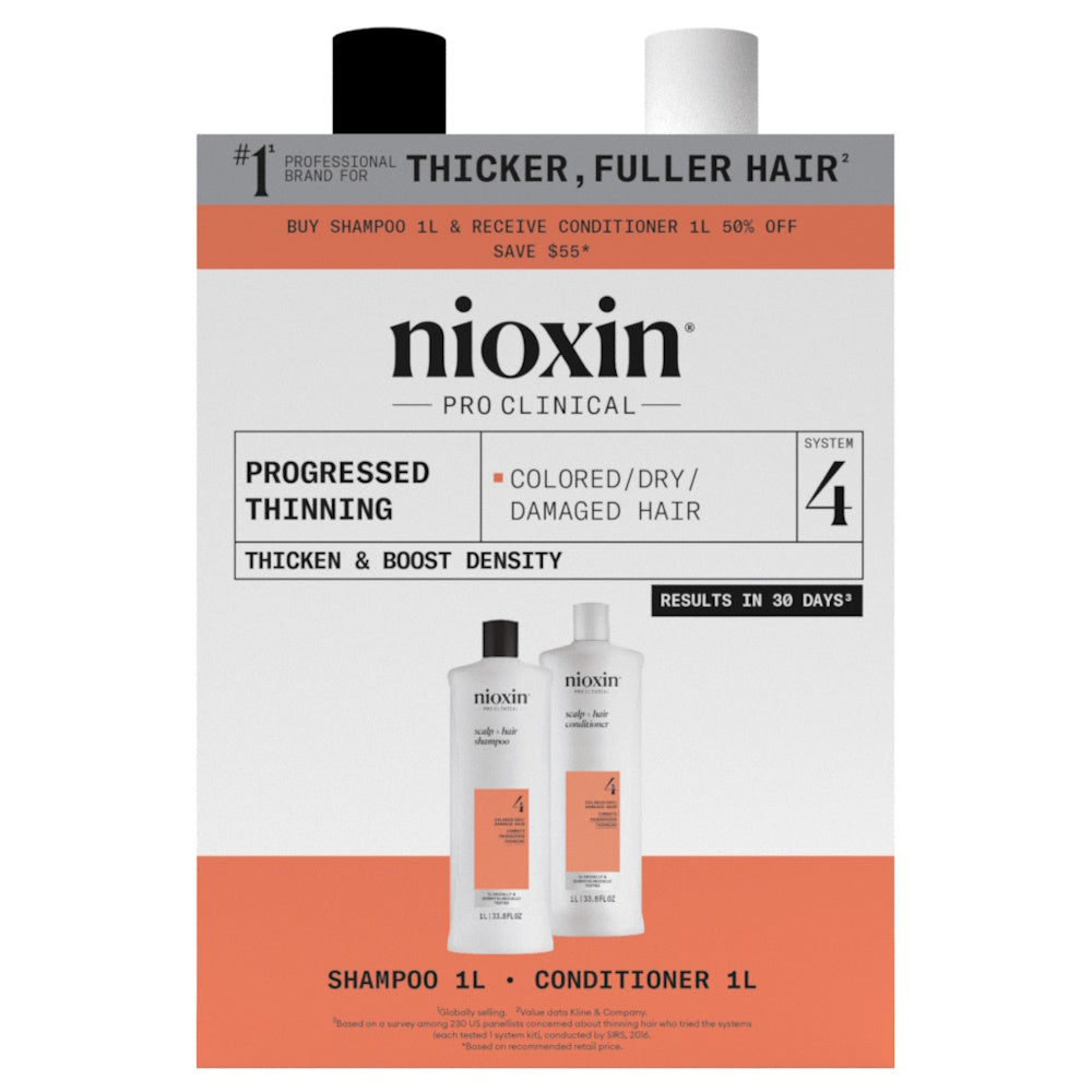 Nioxin Scalp + Hair Thickening System 4 Duo Pack 1 Litre