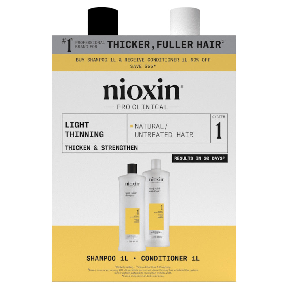 Nioxin Scalp + Hair Thickening System 1 Duo Pack 1 Litre