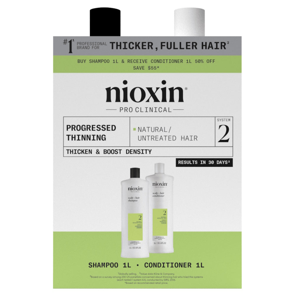 Nioxin Scalp + Hair Thickening System 2 Duo Pack 1 Litre