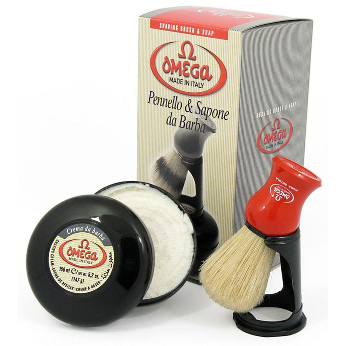 Omega 100% Boar Shaving Set