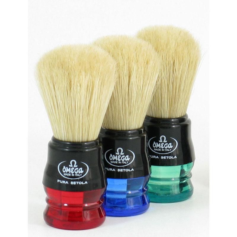 Omega Shave Brush Plastic Handle 100% Pure Bristles