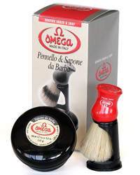 Omega Shaving Brush & Soap Set
