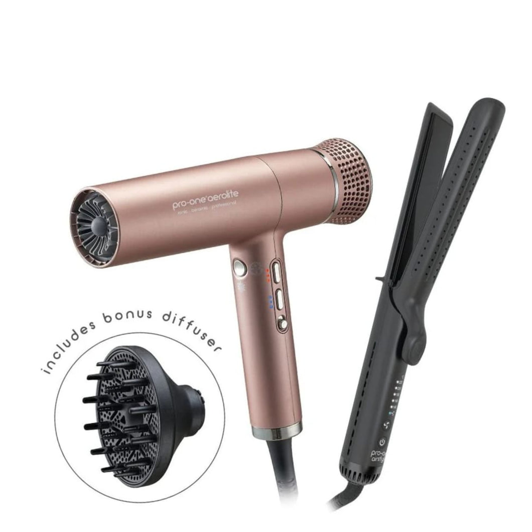 Pro-One Aero Lite Dryer Rose Gold - Bonus Pro-One Airstyler