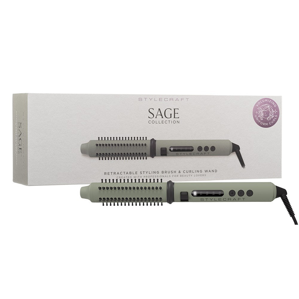 StyleCraft by Silver Bullet Sage 2 In 1 Retractable Hot Brush