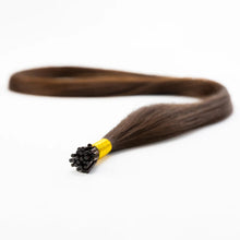 Load image into Gallery viewer, Showpony Human Hair 20" Mini Micro Bead Hair Extensions 6VG-8VG Ombre - Cool Brown 25pk (1 Gram Strand)