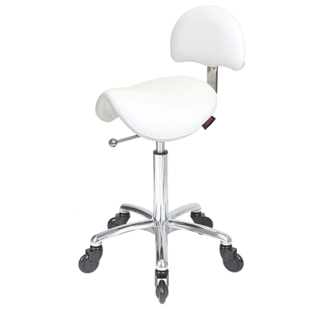 Saddle W Back Wht Chrome CC
