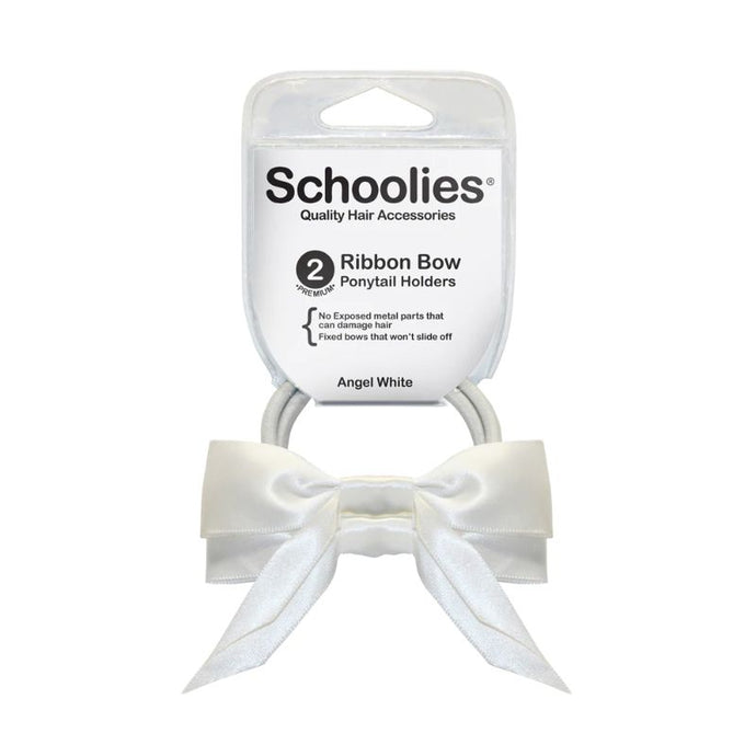 Schoolies Ribbon Bow Ang White