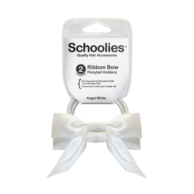 Schoolies Ribbon Bow Angel White