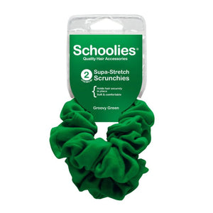 Schoolies Scrunchies Green 2pk