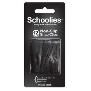 Schoolies Snap Clips Black 12p