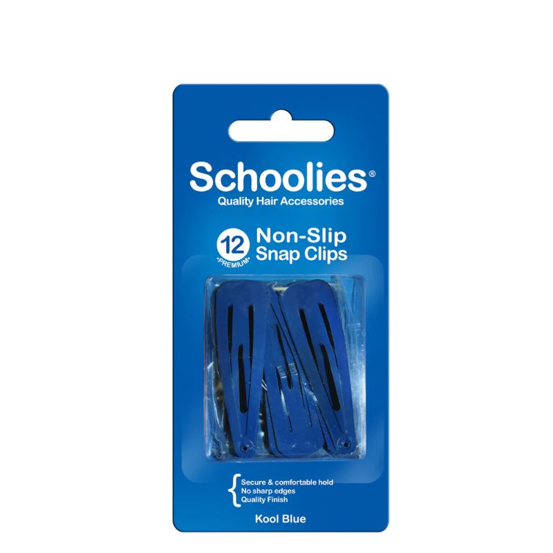 Schoolies Snap Clips Blue 12pk