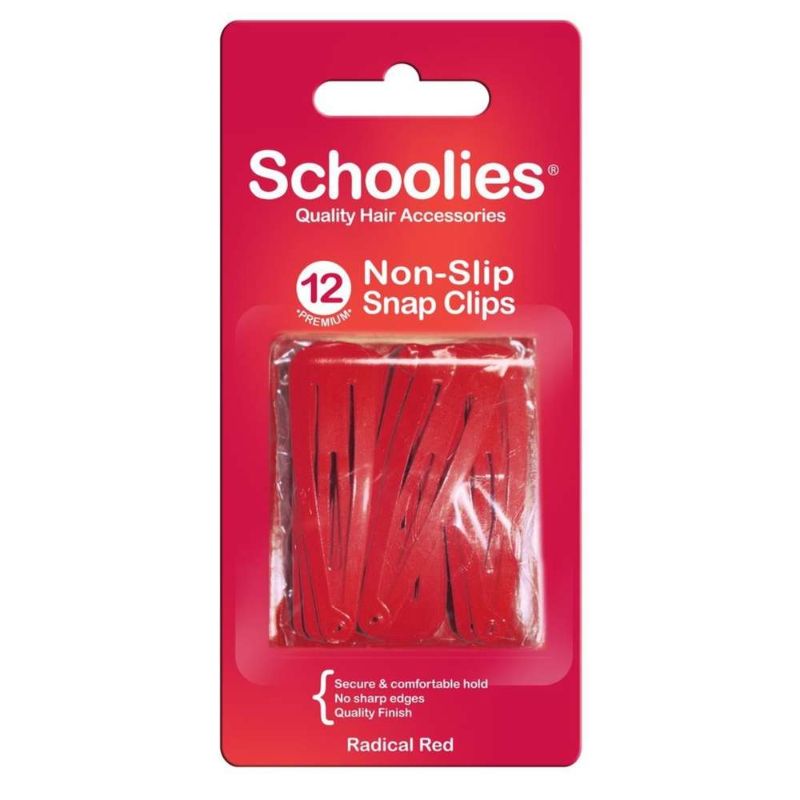 Schoolies Snap Clips Red 12 Pack