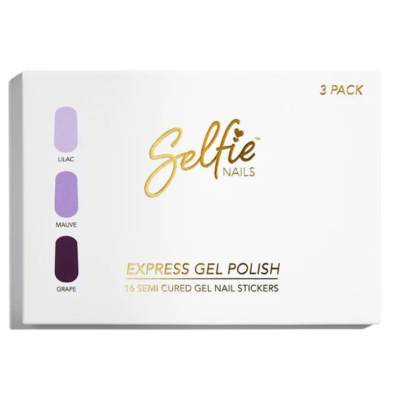 Selfie Nails Express Gel Polish Lilac, Mauve & Grape