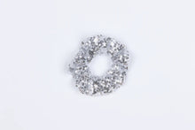 Load image into Gallery viewer, Mad About Bows Sparkle Scrunchie Silver