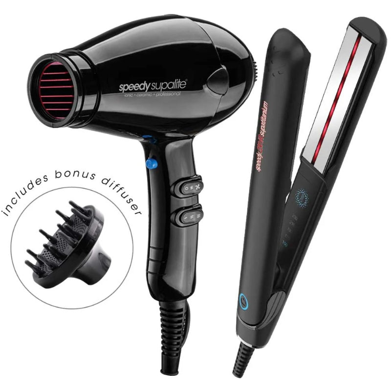 Speedy 230IR Supatitanium Infra-red Straightener + Speedy Supalite Hair Dryer