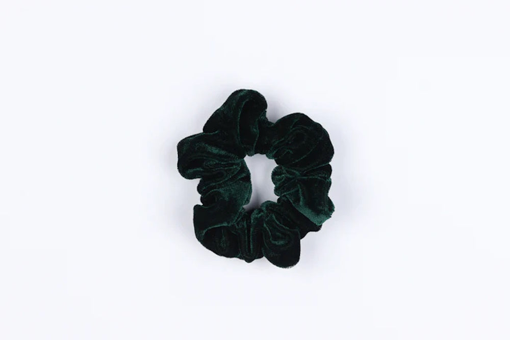 Mad About Bows Velvet Scrunchie Hunter Green