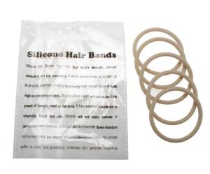 Silicone Hair Bands Beige 5pk