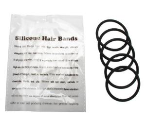 Silicone Hair Bands Black 5pk