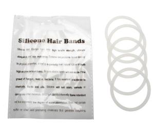 Silicone Hair Bands White 5pk