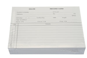 Salon Record Cards 100pk White