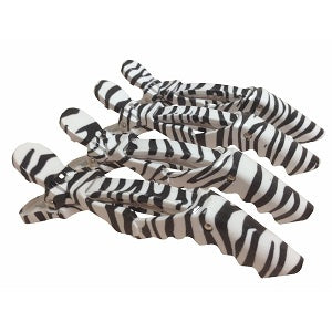 Zebra Alligator Clips 4pk